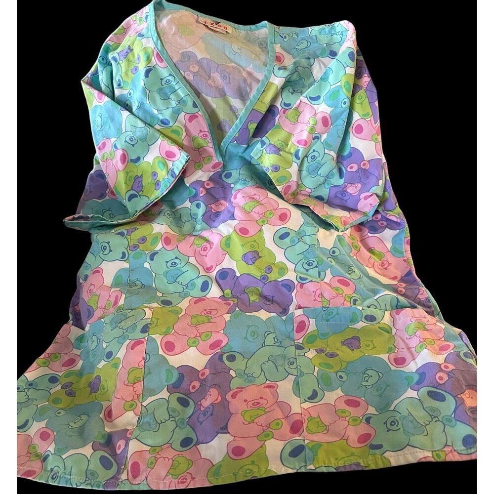 EXPO TEDDY BEAR SCRUB TOP SIZE LARGE